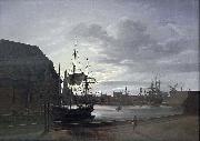 Johan Christian Dahl Frederiksholms Canal in Copenhagen with Christian IV's Brewery oil